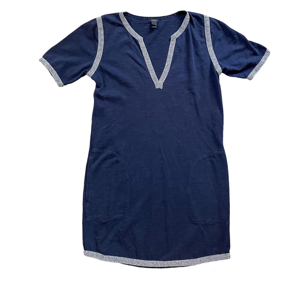 J.Crew Navy Blue 100% Cotton Tunic Shirt, Women’s Size XXS, with pockets!